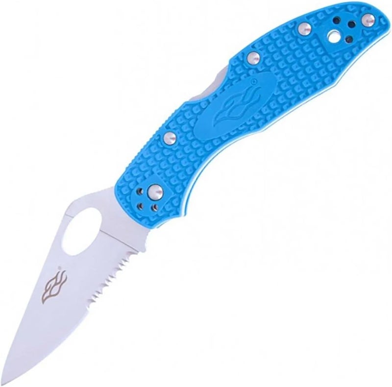 Firebird GANZO F759MS-BL Folding Pocket Knife 440C Stainless Steel Serrated Blade Anti-Slip Handle with Clip Fishing Camping EDC Utility Pocket Knife (Blue) - Image 4